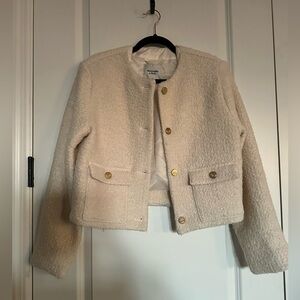 Abercrombie & Fitch Cream Teddy Jacket